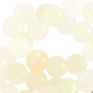 Halbedelstein Perlen rund 6mm Agaat White